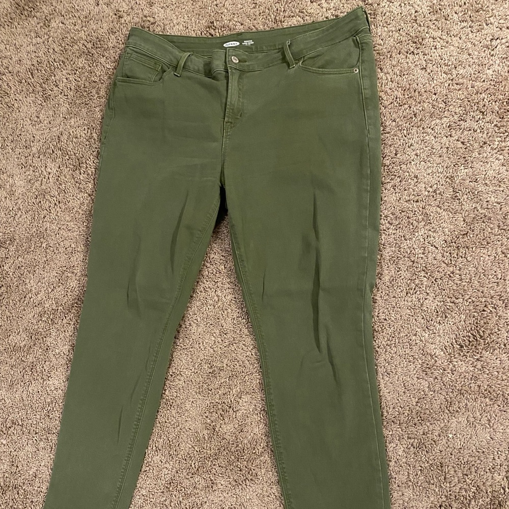 Green Mid Rise Skinny Jeans